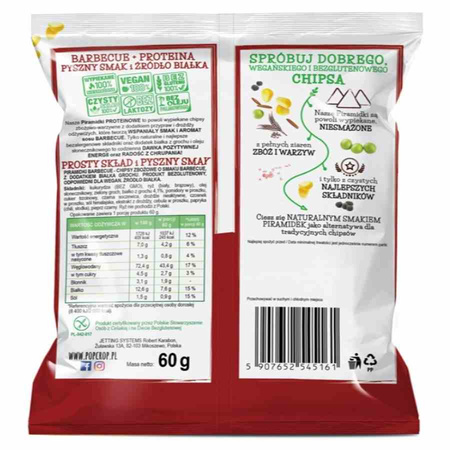 Pyramides de protéines - barbeque Popcrop, 60g