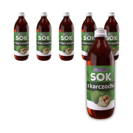 ZESTAW 6 x Sok z karczocha 100 % 500 ml - Naturavena